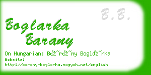 boglarka barany business card